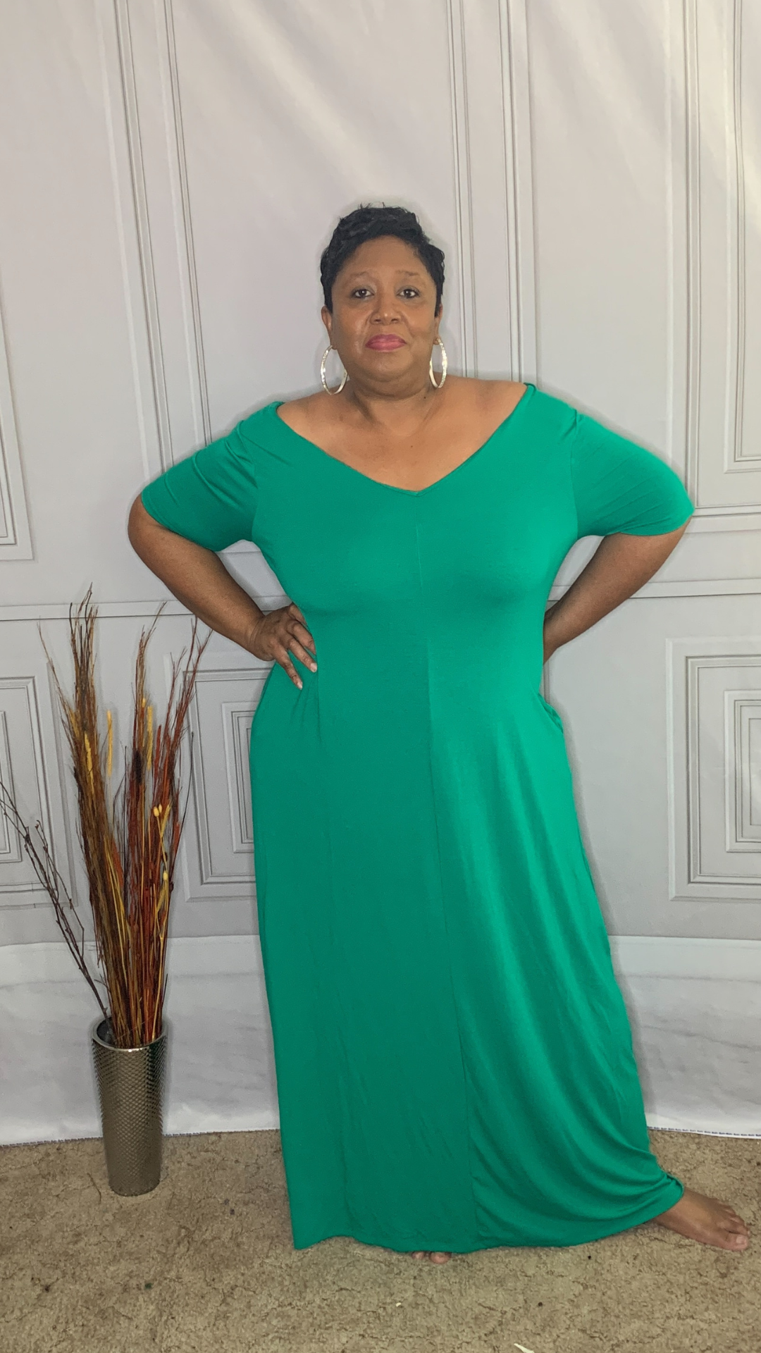 Plus Size Green Maxi Dress