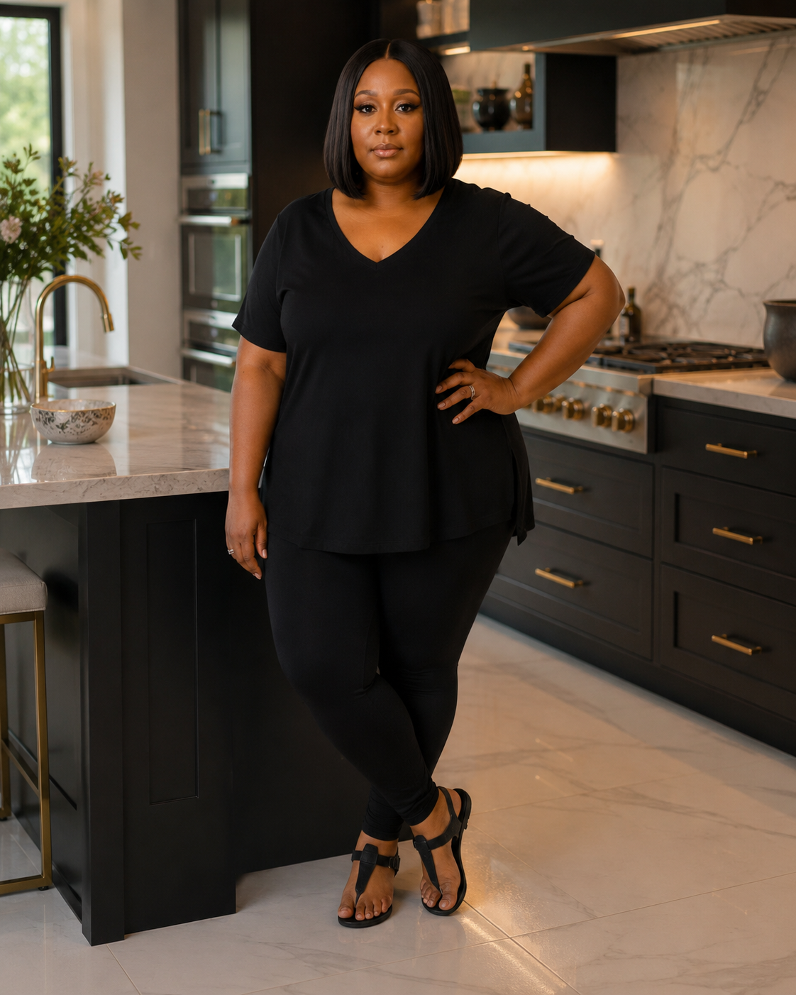 Plus Size Weekend Chill Set- Black