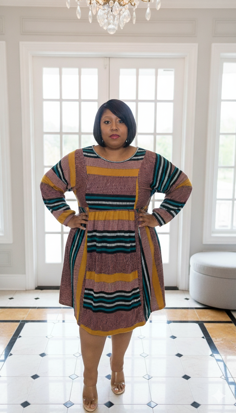 Plus Size Mustard Midi Dress