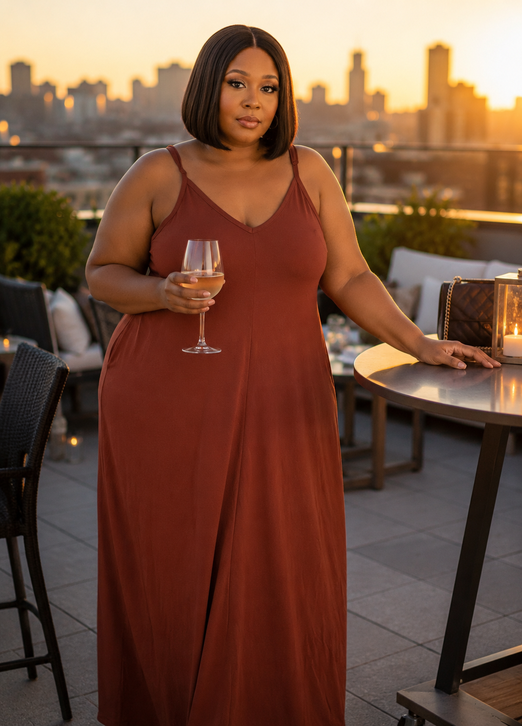 Plus Size Rust T-Shirt Dress