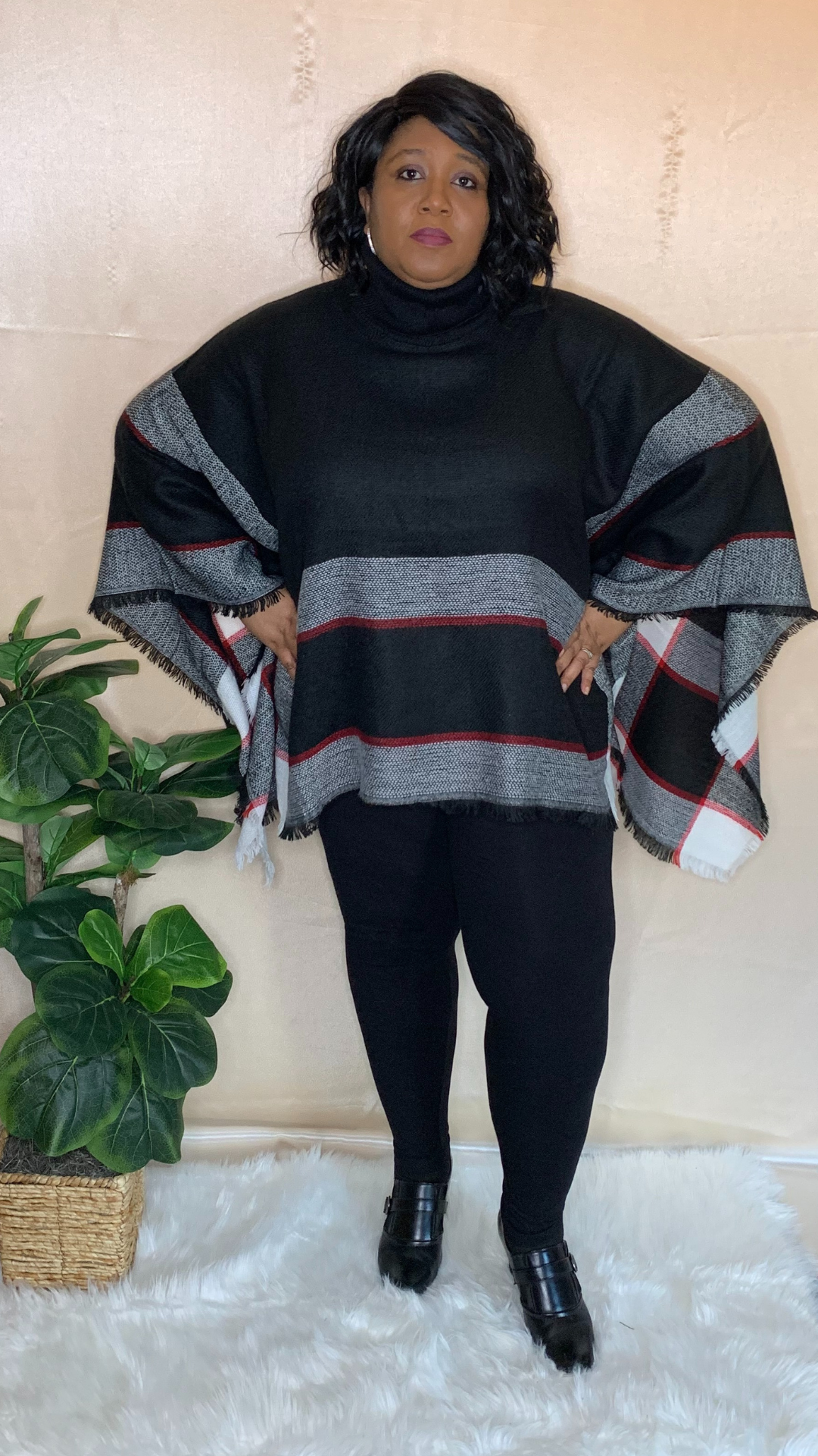 Turtleneck Poncho (Two Colors) freeshipping - Curvy and Beautiful Boutique