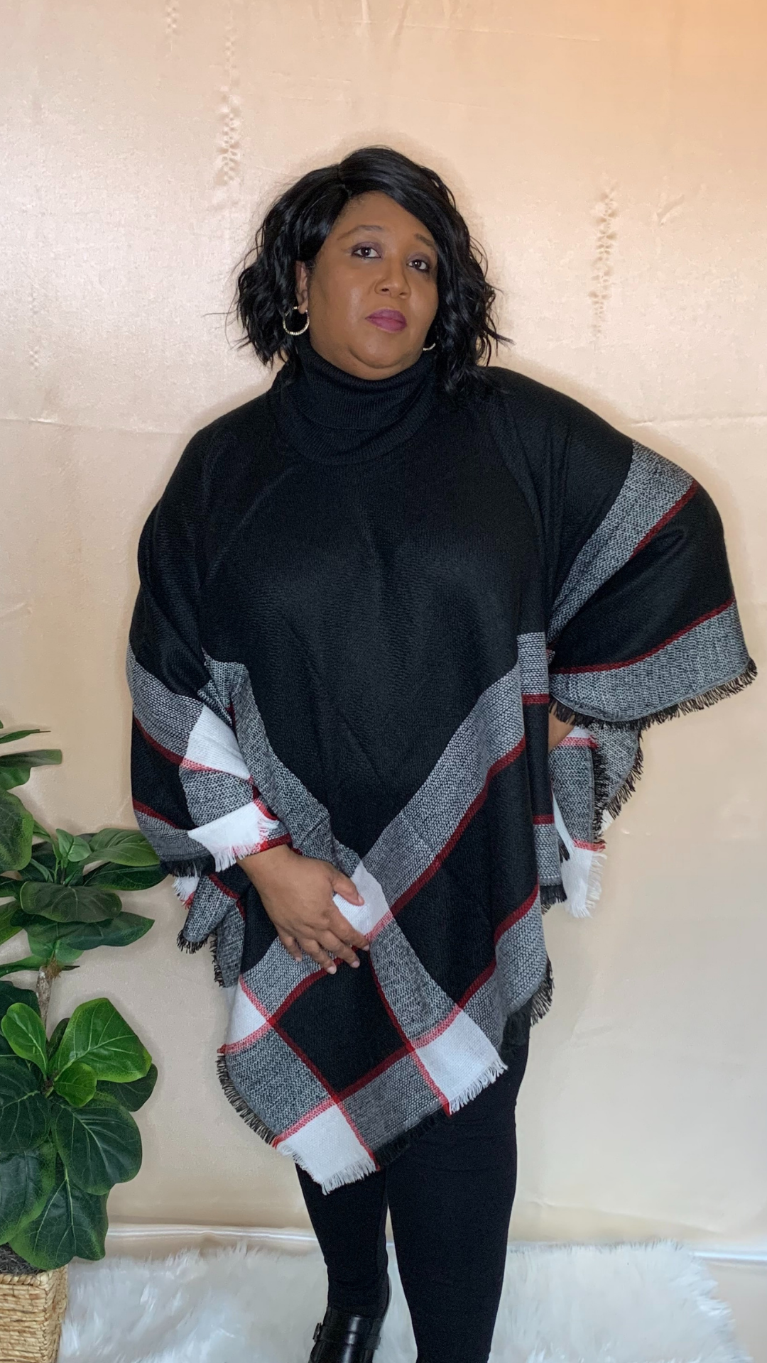 Turtleneck Poncho (Two Colors) freeshipping - Curvy and Beautiful Boutique