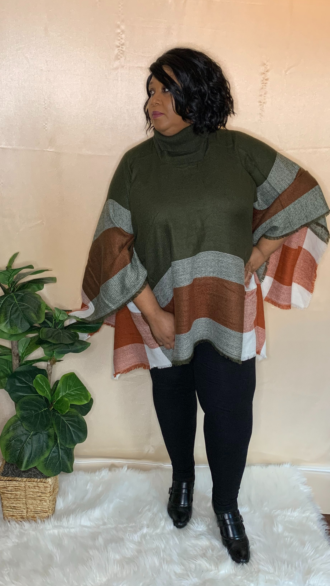 Turtleneck Poncho (Two Colors) freeshipping - Curvy and Beautiful Boutique
