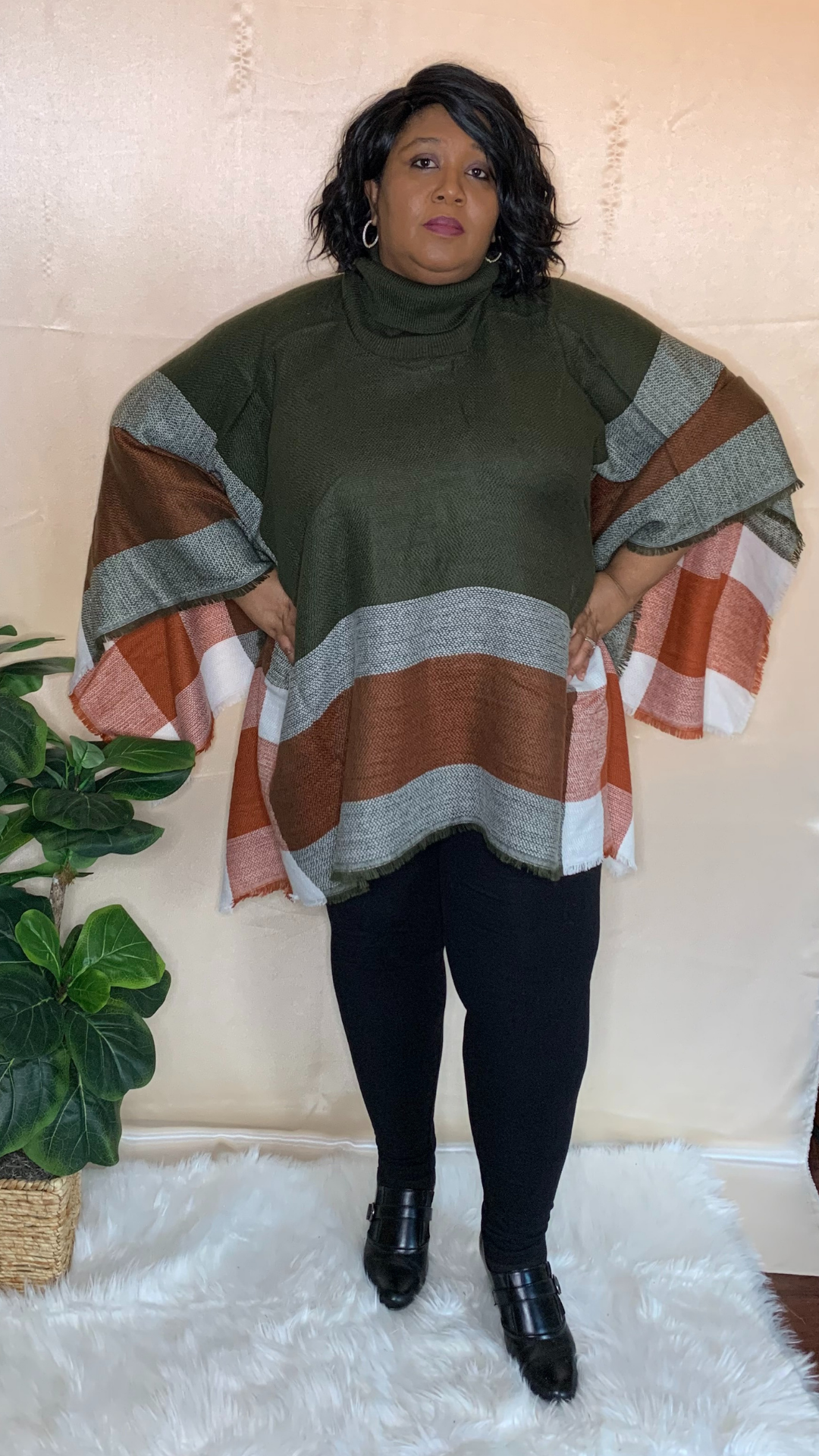 Turtleneck Poncho (Two Colors) freeshipping - Curvy and Beautiful Boutique