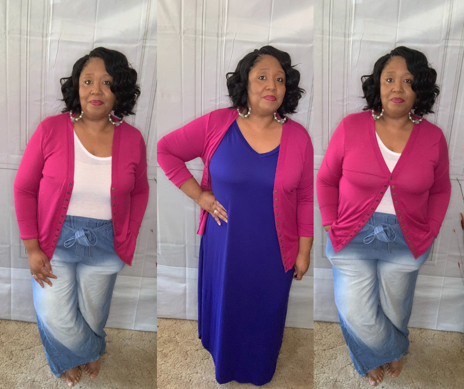 Plus Size Snap Button Cardigan