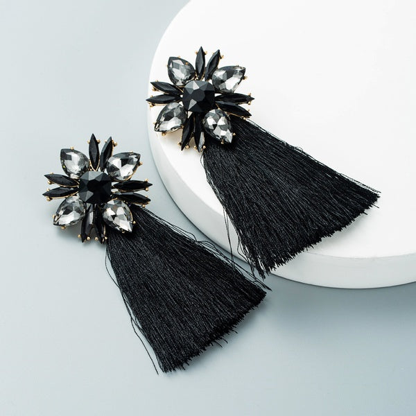 Destiny Tassel Earrings Black