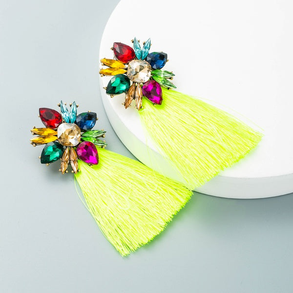 Destiny Tassel Earrings Lime