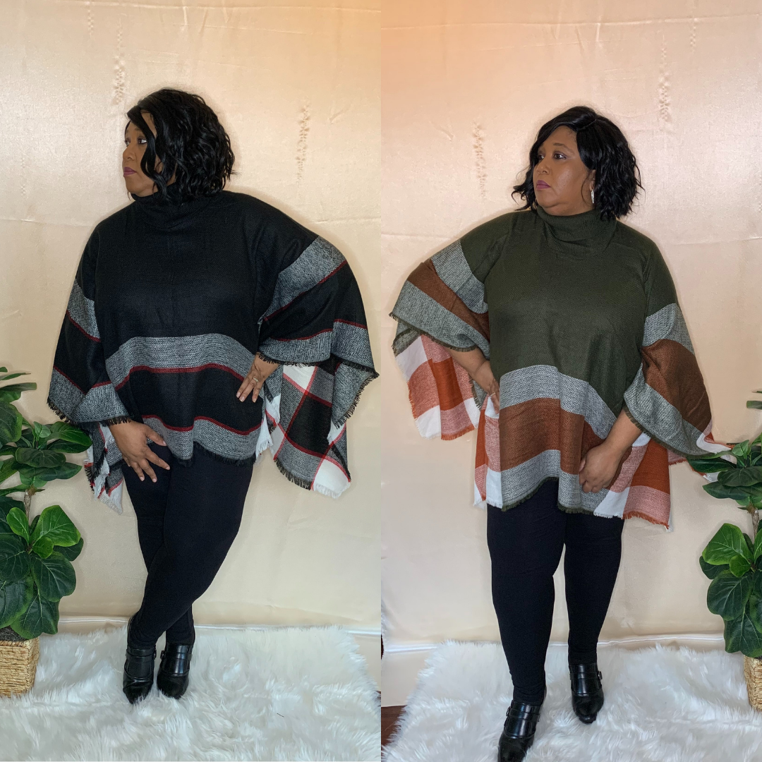 Turtleneck Poncho (Two Colors) freeshipping - Curvy and Beautiful Boutique