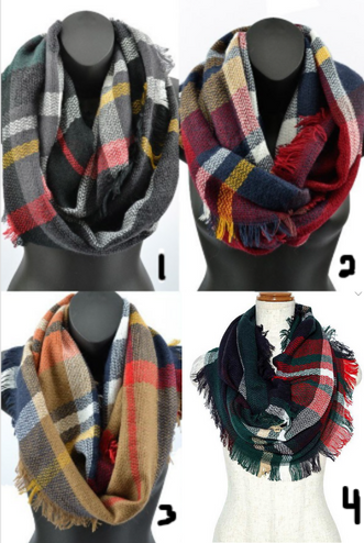 Plaid Scarves 4 colors
