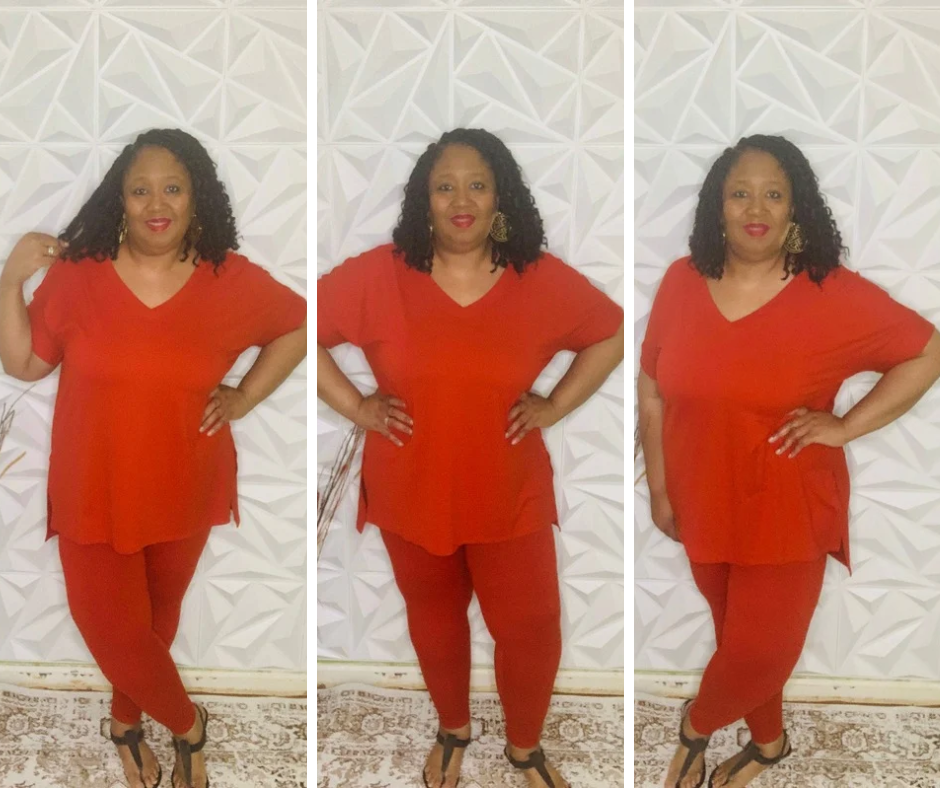 Plus Size Weekend Chill Set- Tomato