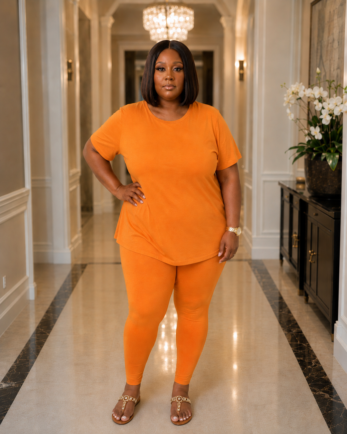 Plus Size Weekend Chill Set- Apricot