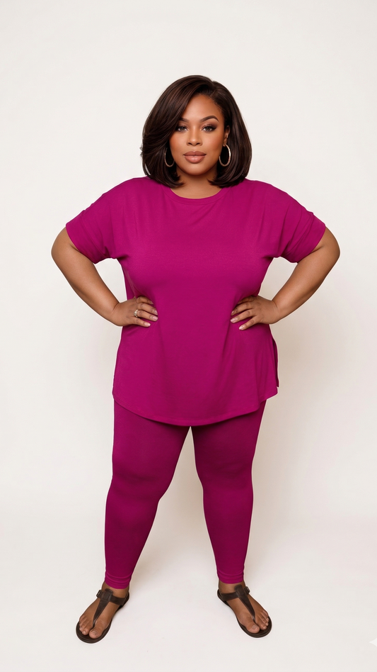 Plus Size Weekend Chill Set- Lt. Plum