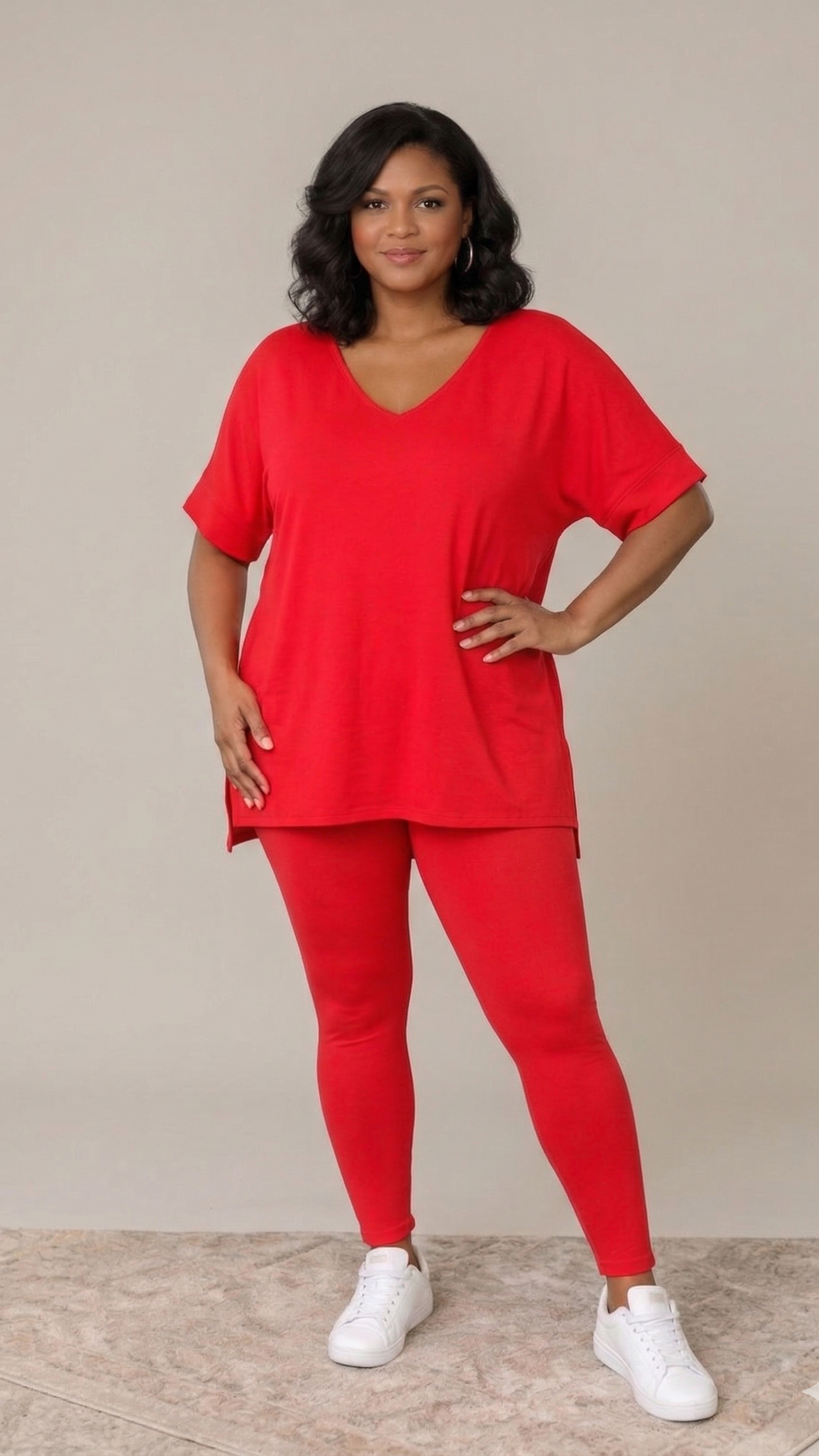 Plus Size Weekend Chill Set- Tomato