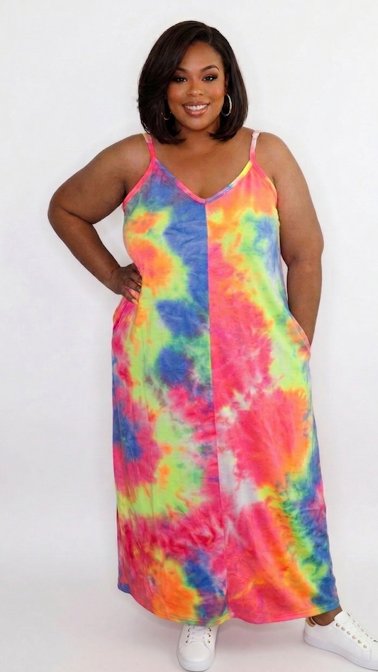 Plus Size Tie-Dye T-Shirt Dress