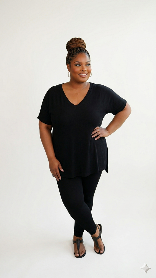 Plus Size Weekend Chill Set- Black