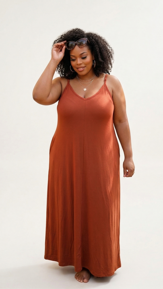 Plus Size Rust T-Shirt Dress
