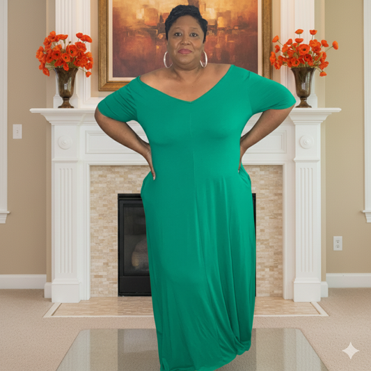 Plus Size Green Maxi Dress