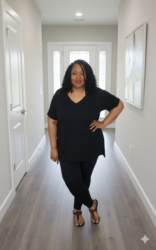 Plus Size Weekend Chill Set- Black