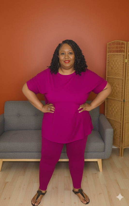 Plus Size Weekend Chill Set- Lt. Plum