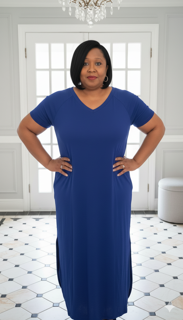 Plus Size Blue Maxi Dress