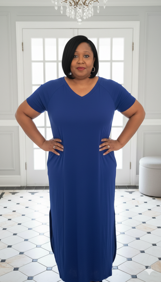 Plus Size Blue Maxi Dress