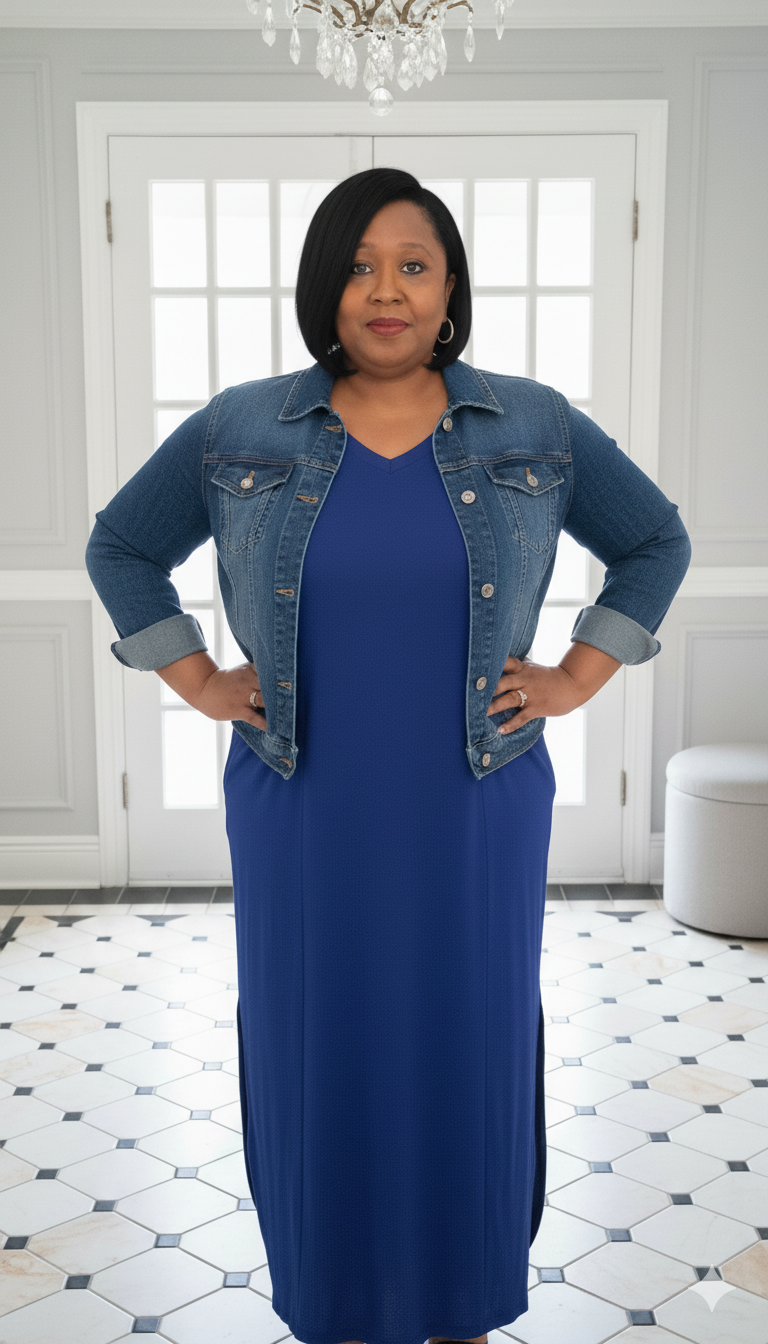 Plus Size Blue Maxi Dress