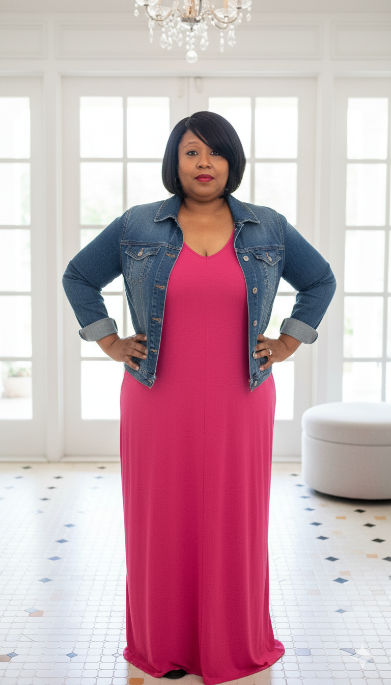 Plus Size Magenta Maxi Dress