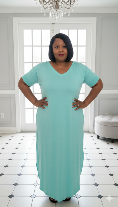 Plus Size  Mint Maxi Dress