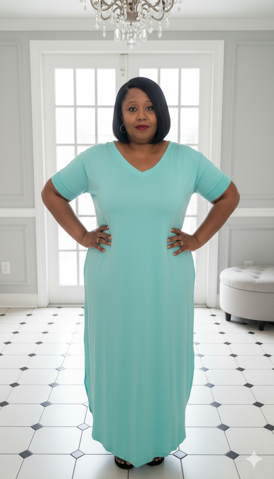 Plus Size  Mint Maxi Dress