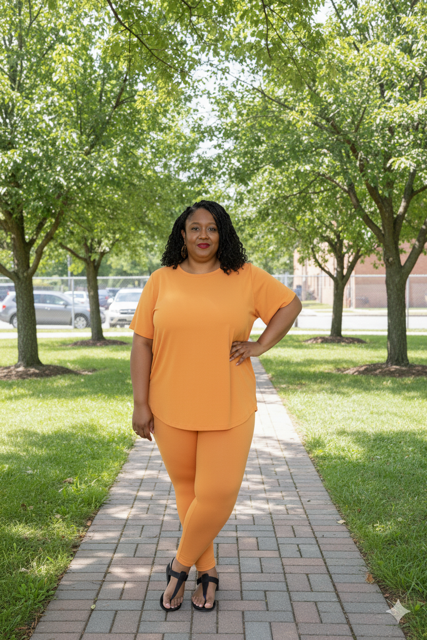 Plus Size Weekend Chill Set- Apricot