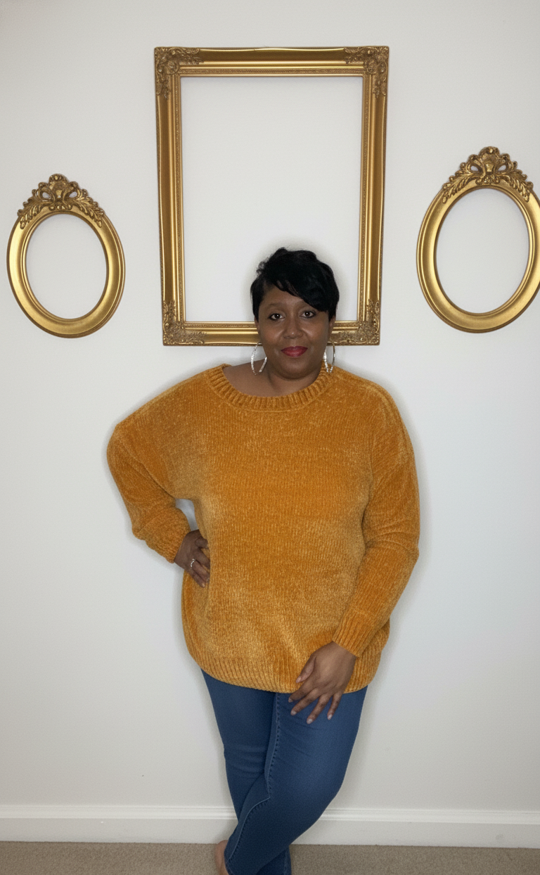 Plus Size Chenille Sweater (Desert Mustard)
