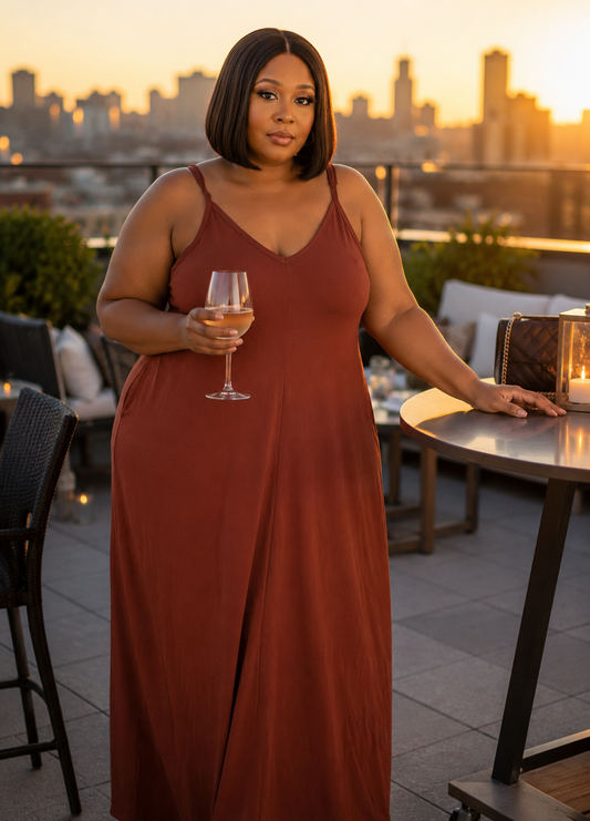 Plus Size Rust T-Shirt Dress