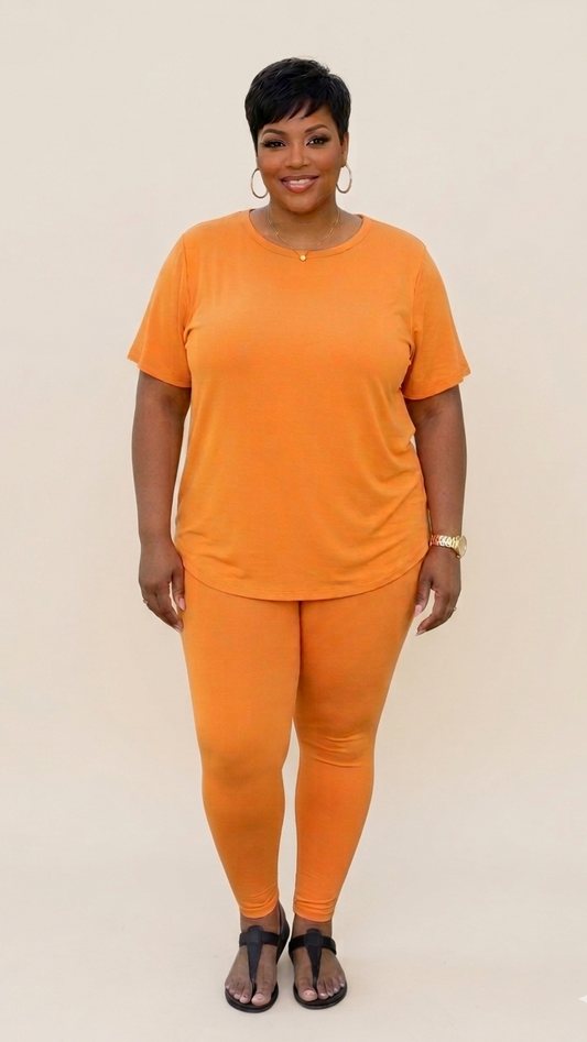 Plus Size Weekend Chill Set- Apricot