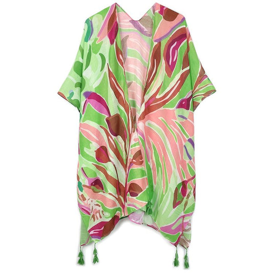 Plus_Size_Floral_Print_Tassel_Kimono