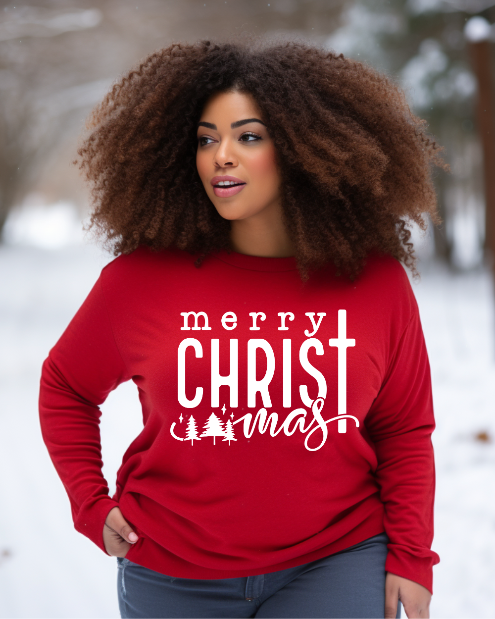 Plus Size Merry CHRISTmas Long Sleeve T-shirt