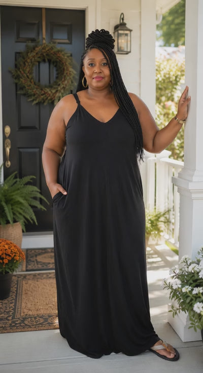 Plus Size Black T-Shirt Dress