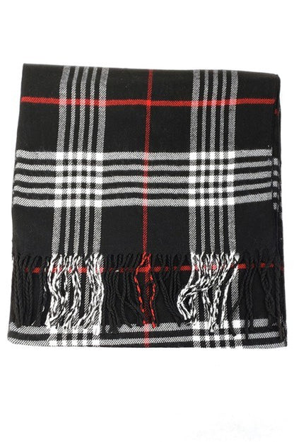 Soft Plaid Fringe Long Scarf (Two Colors) freeshipping - Curvy and Beautiful Boutique