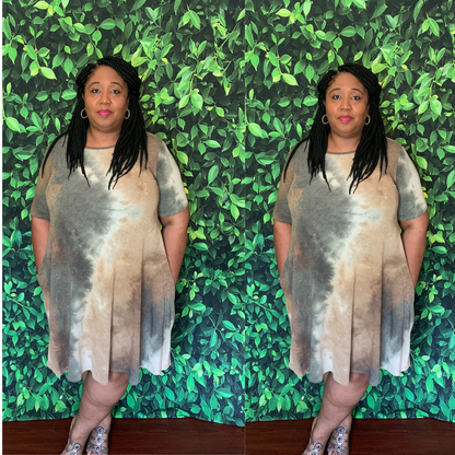 Multi Tie Dye Swing Dress freeshipping - Curvy and Beautiful Boutique