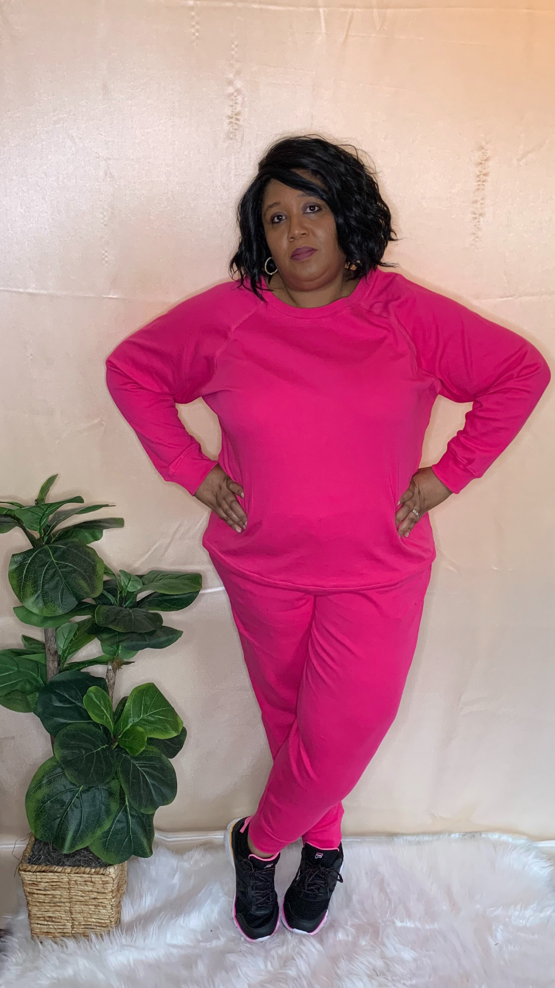 Plus Size Hot Pink Jogger Set – Curvy and Beautiful Boutique