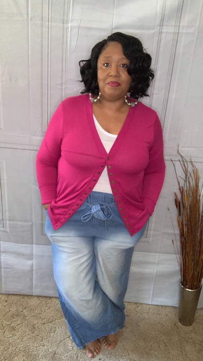 Plus size snap cardigan sale