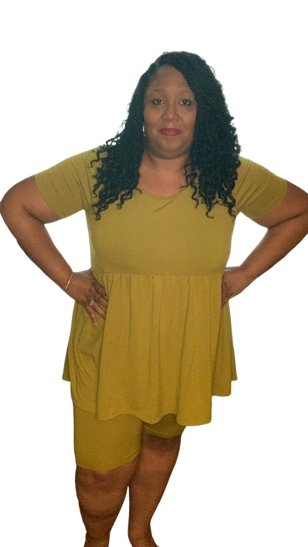 Babydoll Plus Size Biker Set (Olive)