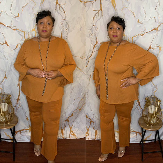 Plus Size Monica Bell Sleeve Set Almond 