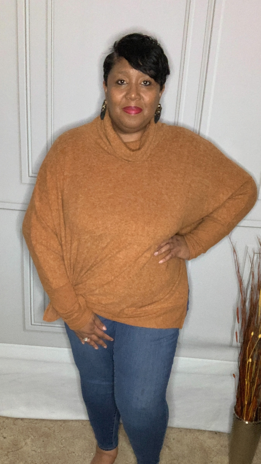Plus Size Cowl Neck Poncho Sweater