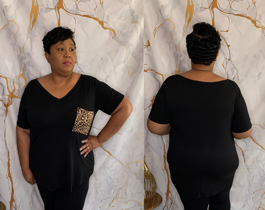 Jackie Leopard Pocket Print Top freeshipping - Curvy and Beautiful Boutique