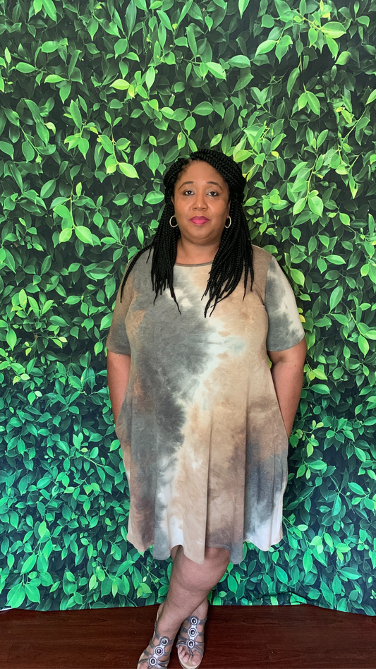 Plus Size Multi Tie Dye Swing Dress