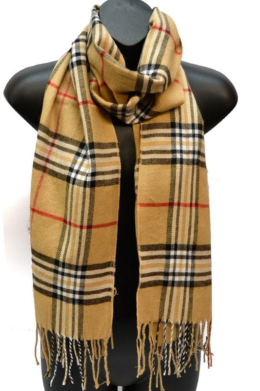 Soft Plaid Fringe Long Scarf (Two Colors) freeshipping - Curvy and Beautiful Boutique